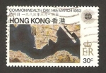 Stamps Asia - Hong Kong -  405 - Dia de la Commonwealth, vista aérea de Hong Kong