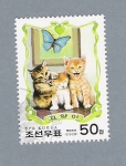 Stamps : Asia : North_Korea :  Gatos