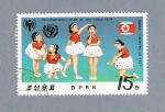 Stamps North Korea -  Niñas