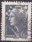 Stamps : Europe : France :  FRANCIA 2009 Sello Basico Marianne usado France