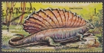 Stamps : Asia : United_Arab_Emirates :  FUJEIRA 1968 Michel 257 Sello Animales Prehistoricos Dimetrodon Correo Aereo con matasellos de favor