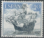 Stamps : Europe : Spain :  ESPANA 1964 (E1601) Homenaje a la Marina Espanola - Nao Santa Maria 40c