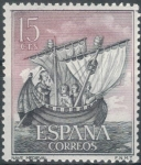 Stamps : Europe : Spain :  ESPANA 1964 (E1599) Homenaje a la Marina Espanola - Nave Medieval 15c