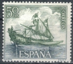 Stamps : Europe : Spain :  ESPANA 1964 (E1602) Homenaje a la Marina Espanola - Galera 50c