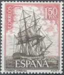 Sellos del Mundo : Europa : Espa�a : ESPANA 1964 (E1606) Homenaje a la Marina Espanola - Corbeta Atrevida 1p50