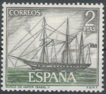 Stamps : Europe : Spain :  ESPANA 1964 (E1607) Homenaje a la Marina Espanola - Isabel II 2p