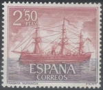 Stamps : Europe : Spain :  ESPANA 1964 (E1608) Homenaje a la Marina Espanola - Fragata Numancia 2p50