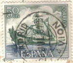Stamps : Europe : Spain :  ESPANA 1964 (E1602) Homenaje a la Marina Espanola - Galera 50c 2 INTERCAMBIO