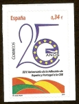 Stamps : Europe : Spain :  XXV Aniversario de la adhesion  de España y Portugal a la CEE