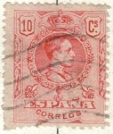 Stamps Spain -  ESPANA 1909 (E269) Alfonso XIII tipo medallon 10c