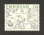 Sellos de Europa - Dinamarca -  islas feroe - mapa de los paises nordicos en 1573 