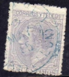 Sellos de Europa - Espaa -  ESPAÑA 1879 204 Sello Alfonso XII 25c Usado Espana Spain Espagne Spagna