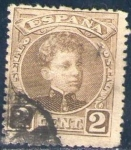 Stamps Europe - Spain -  ESPAÑA 1901-5 241 Sello Alfonso XIII 2c Tipo Cadete Usado con numero de control al dorso Espana Spai
