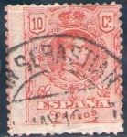 Sellos de Europa - Espa�a -  ESPAÑA 1909-22 269 Sello Alfonso XIII 10c Tipo Medallón Usado con numero de control al dorso Espana 