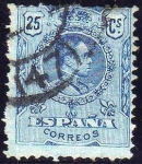 Sellos de Europa - Espa�a -  ESPAÑA 1909-22 274 Sello º Alfonso XIII 25c Tipo Medallón con nº de control al dorso