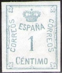 Stamps Spain -  ESPAÑA 1920 291 Sello Nuevo Corona y Cifra 1c Sin Goma Espana Spain Espagne Spagna