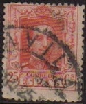 Stamps Spain -  ESPAÑA 1922-30 317 Sello Alfonso XIII 25c Tipo Vaquer Usado nº control al dorso Espana Spain Espagne