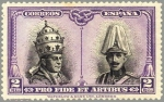 Stamps Spain -  ESPAÑA 1928 418 Sello Nuevo Pro Catacumbas de San Dámaso en Roma Serie para Santiago Compostela Pio 