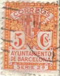 Stamps Europe - Spain -  ESPANA AUTONOMIAS BARCELONA 1932 (E9) Escudo de ciudad 5c