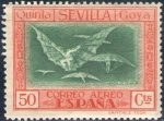Stamps Spain -  ESPAÑA 1930 525 Sello Nuevo Quinta de Goya en Expo de Sevilla Disparate Volante 50c Espana Spain Esp