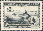 Stamps : Europe : Spain :  ESPAÑA 1930 583 Sello Nuevo Pro Union Iberoamericana Sevilla Urgente Santos Dumont 5c 1º vuelo mecán
