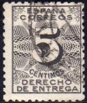 Sellos de Europa - Espa�a -  ESPAÑA 1931 592 Sello º Cifras Derecho de Entrega 5c Spain Espagne Spagna Spanje Spanien