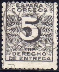 Stamps Spain -  España 1931 592 Sello º Cifras Derecho de Entrega 5c