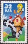 Stamps United States -  USA 1998 Scott3204 Sello Nuevo Warner Bros Piolin y Silvestre sin goma 32c 