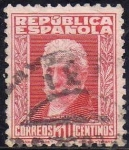 Stamps Spain -  ESPAÑA 1932 659 Sello Personajes Pablo Iglesias 30c c/nº control dorso Usado Republica Española Espa