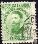 Stamps : Europe : Spain :  ESPAÑA 1932 664 Sello Personajes Joaquin Costa 10c Usado Republica Española Espana Spain Espagne