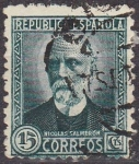 Stamps Spain -  ESPAÑA 1932 665 Sello Personajes Nicolás Salmeron 15c Usado Republica Española Espana Spain Espagne 