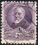 Stamps Spain -  ESPAÑA 1932 666 Sello Personajes Francisco Pi y Margall 20c Usado Republica Española Espana Spain