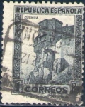 Stamps Spain -  ESPAÑA 1932 673 Sello Casas Colgadas Cuenca 1pta Usado Republica Española Espana Spain Espagne Spagn