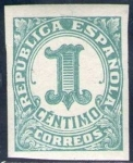 Sellos de Europa - Espa�a -  ESPAÑA 1933 677 Sello ** Cifras 1c sin dentar Republica Española