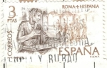 Stamps Spain -  ESPANA 1974 (E2072) Roma - Hispania - Marco Valerio Marcial 3p INTERCAMBIO