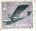 Stamps Spain -  ESPANA 1961 (E1402) L aniversario de la Aviacion Espanola - Hidroavion Plus Ultra 2p