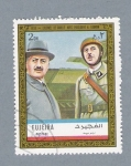 Stamps United Arab Emirates -  Coronel de Gaulle Avec President  A. Lebrunnel 