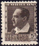 Stamps : Europe : Spain :  ESPAÑA 1933 681 Sello º Personajes Vicente Blasco Ibañez 5c Republica Española