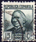 Stamps Spain -  ESPAÑA 1934 683 Sello Personajes Concepcion Arenal 15c Usado Republica Española Espana Spain Espagne
