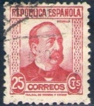 Stamps Spain -  ESPAÑA 1934 685 Sello Personajes Manuel Ruiz Zorrilla 25c Usado Republica Española Espana Spain 