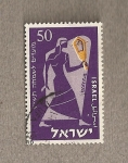 Stamps Israel -  Persona portando lámpara