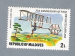 Stamps : Asia : Maldives :  75  th Anniversary of First Motorized Airplane