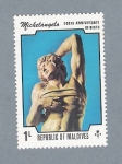 Stamps : Asia : Maldives :  Michelangelo 500 th Anniversary of Birth