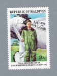 Stamps : Asia : Maldives :  50 Anniversary of CH.Lindberghs Atlantic Crossing