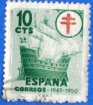 Stamps Spain -  ESPAÑA 1949 (E1066) Pro Tuberculosos 10c 3