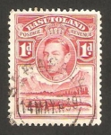 Stamps Africa - Lesotho -  basutoland - george VI, cocodrilo y montañas 