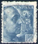 Stamps Spain -  ESPAÑA 1940 924 Sello General Franco 30c Usado Espana Spain Espagne Spagna Spanje Spanien 