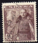 Stamps Spain -  ESPAÑA 1948 1027 Sello General Franco y Castillo de la Mota 40c Usado Espana Spain Espagne Spagna Sp