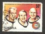 Sellos de Africa - Liberia -  cooperación espacial USA-URSS, cosmonautas americanos