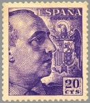 Stamps Spain -  ESPAÑA 1949 1047 Sello Nuevo General Franco 20c Espana Spain Espagne Spagna Spanje Spanien